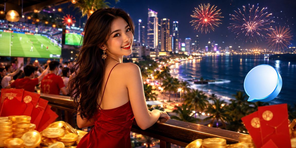 Người chơi tại Nha Trang nhận phong bì đỏ thưởng bonus trên bãi biển với điện thoại trên tay